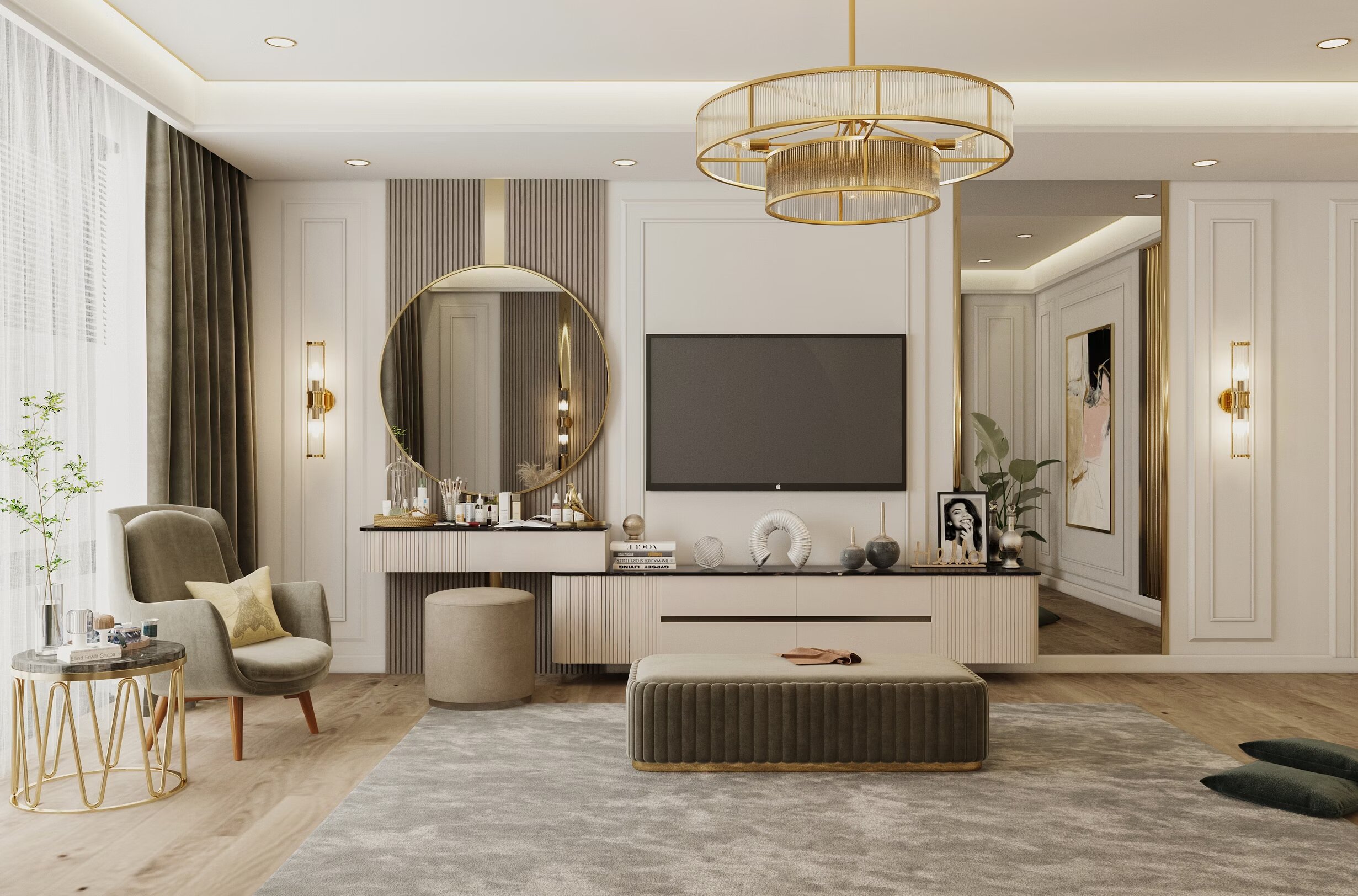 Master Bedroom — Golden accents